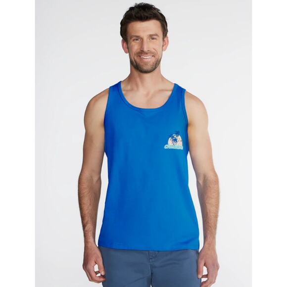Chubbies Men's Small Blue The Giant Wave Tank Top Graphic Beach Summer K23-14 - Picture 1 of 9